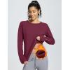 imageBALEAF Thermal Long Sleeve Women Shirts Winter Clothes Cowl Neck Warm Fleece Base Layer Tops with Balaclava and ThumbholesWine