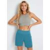 imageBALEAF Womens 3 5quot Quick Dry High Waisted Swim Board Shorts UPF 50 Swimsuit Bottom Trunks with LinerAqua Blue