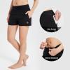 imageBALEAF Womens 3 5quot Quick Dry High Waisted Swim Board Shorts UPF 50 Swimsuit Bottom Trunks with LinerBlack