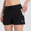 imageBALEAF Womens 3 5quot Quick Dry High Waisted Swim Board Shorts UPF 50 Swimsuit Bottom Trunks with LinerBlack