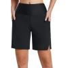 imageBALEAF Womens 3 5quot Quick Dry High Waisted Swim Board Shorts UPF 50 Swimsuit Bottom Trunks with LinerBlack