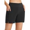 imageBALEAF Womens 3 5quot Quick Dry High Waisted Swim Board Shorts UPF 50 Swimsuit Bottom Trunks with LinerBlack