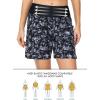 imageBALEAF Womens 3 5quot Quick Dry High Waisted Swim Board Shorts UPF 50 Swimsuit Bottom Trunks with LinerBlack Flowers