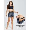 imageBALEAF Womens 3 5quot Quick Dry High Waisted Swim Board Shorts UPF 50 Swimsuit Bottom Trunks with LinerBlack Flowers