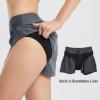 imageBALEAF Womens 3 5quot Quick Dry High Waisted Swim Board Shorts UPF 50 Swimsuit Bottom Trunks with LinerDark Grey