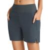 imageBALEAF Womens 3 5quot Quick Dry High Waisted Swim Board Shorts UPF 50 Swimsuit Bottom Trunks with LinerDark Grey