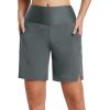 imageBALEAF Womens 3 5quot Quick Dry High Waisted Swim Board Shorts UPF 50 Swimsuit Bottom Trunks with LinerDark Grey