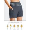imageBALEAF Womens 3 5quot Quick Dry High Waisted Swim Board Shorts UPF 50 Swimsuit Bottom Trunks with LinerDark Grey