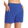 imageBALEAF Womens 3 5quot Quick Dry High Waisted Swim Board Shorts UPF 50 Swimsuit Bottom Trunks with LinerDazzling Blue
