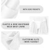 imageBALEAF Womens 3 5quot Quick Dry High Waisted Swim Board Shorts UPF 50 Swimsuit Bottom Trunks with LinerWhite