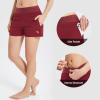 imageBALEAF Womens 3 5quot Quick Dry High Waisted Swim Board Shorts UPF 50 Swimsuit Bottom Trunks with LinerWine