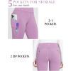 imageBALEAF Womens Fleece Lined Leggings Thermal Warm Winter Tights High Waisted Yoga Pants Cold Weather with PocketsGrape