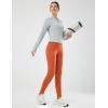 imageBALEAF Womens Fleece Lined Leggings Thermal Warm Winter Tights High Waisted Yoga Pants Cold Weather with PocketsOrange