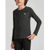 imagebaleaf Boys Compression Shirt Long Sleeve Youth Undershirts Kids Football Baseball Baselayer Cold Gear Quick DryHeather Black