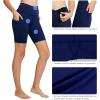 imagebaleaf Womens 8quot 5quot 3quot Biker Shorts High Waist Yoga Workout Gym Running Volleyball Spandex Shorts with PocketsBlacknavy Blue