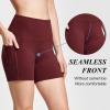 imagebaleaf Womens 8quot 5quot 3quot Biker Shorts High Waist Yoga Workout Gym Running Volleyball Spandex Shorts with PocketsWine Redsofter