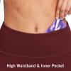 imagebaleaf Womens 8quot 5quot 3quot Biker Shorts High Waist Yoga Workout Gym Running Volleyball Spandex Shorts with PocketsWine Redsofter