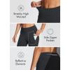 imagebaleaf Womens Fleece Lined Leggings Water Resistant Winter Clothes Running Tights Cold Weather Hiking Pants Zip PocketsBblack