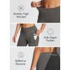 imagebaleaf Womens Fleece Lined Leggings Water Resistant Winter Clothes Running Tights Cold Weather Hiking Pants Zip PocketsBgrey