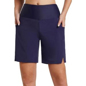 imageBALEAF Womens 3 5quot Quick Dry High Waisted Swim Board Shorts UPF 50 Swimsuit Bottom Trunks with LinerDark Blue