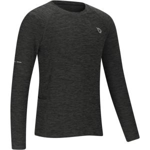 imagebaleaf Boys Compression Shirt Long Sleeve Youth Undershirts Kids Football Baseball Baselayer Cold Gear Quick DryHeather Black