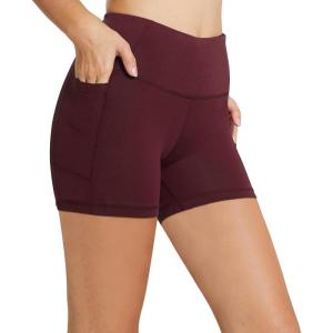 imagebaleaf Womens 8quot 5quot 3quot Biker Shorts High Waist Yoga Workout Gym Running Volleyball Spandex Shorts with PocketsBruby Wine5