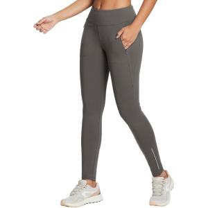imagebaleaf Womens Fleece Lined Leggings Water Resistant Winter Clothes Running Tights Cold Weather Hiking Pants Zip PocketsBgrey