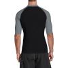imageBALEAF Mens Rash Guard Short Sleeve Swim Shirt UPF 50 Sun Protection Quick Dry Compression Shirt RashguardGreyBlack