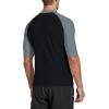 imageBALEAF Mens Rash Guard Short Sleeve Swim Shirt UPF 50 Sun Protection Quick Dry Compression Shirt RashguardGreyBlack