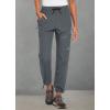 imageBALEAF Womens Hiking Pants Quick Dry Lightweight Water Resistant Elastic Waist Cargo Pants for All SeasonsDark Gray Petite 27