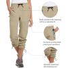imageBALEAF Womens Hiking Pants Quick Dry Lightweight Water Resistant Elastic Waist Cargo Pants for All SeasonsSuntan Petite 27