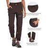 imageBALEAF Womens Hiking Pants Quick Dry Lightweight Water Resistant Elastic Waist Cargo Pants for All SeasonsTrip Brown Petite 27