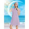 imageBALEAF Womens Short Sleeve UPF 50 Cover Up with Pockets Quick Dry Beach Coverups Sun Protection SwimwearPurple