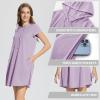 imageBALEAF Womens Short Sleeve UPF 50 Cover Up with Pockets Quick Dry Beach Coverups Sun Protection SwimwearPurple