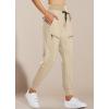 imagebaleaf Womens Joggers Lightweight Hiking Pants High Waist 5 Zipper Pockets Quick Dry Travel Athletic UPF50Khaki 28 Inseam