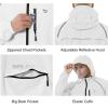 imageBALEAF Mens Rain Jacket Waterproof Windbreaker Running Cycling Golf Hiking Gear Hood Lightweight Reflective Packable09white