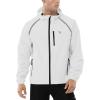 imageBALEAF Mens Rain Jacket Waterproof Windbreaker Running Cycling Golf Hiking Gear Hood Lightweight Reflective Packable09white