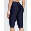 imageBALEAF Womens 14quot High Waisted Swim Capris Long Swim Shorts Knee Length UPF50 Swimsuit with Liner and PocketsNavy