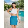 imageBALEAF Womens 2024 17quot Swim Skirt Bottoms High Waisted Modest Bathing Suit Skirt Tummy Control Swim BottomsAqua Blue