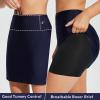 imageBALEAF Womens 2024 17quot Swim Skirt Bottoms High Waisted Modest Bathing Suit Skirt Tummy Control Swim BottomsDark Blue