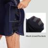 imageBALEAF Womens 2024 17quot Swim Skirt Bottoms High Waisted Modest Bathing Suit Skirt Tummy Control Swim BottomsDark Blue