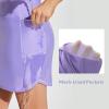 imageBALEAF Womens 2024 17quot Swim Skirt Bottoms High Waisted Modest Bathing Suit Skirt Tummy Control Swim BottomsPurple