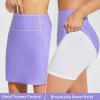 imageBALEAF Womens 2024 17quot Swim Skirt Bottoms High Waisted Modest Bathing Suit Skirt Tummy Control Swim BottomsPurple