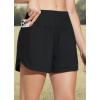 imageBALEAF Womens 4quot High Waisted Swim Shorts Quick Dry Board Shorts UPF50 Swimsuit with Liner and PocketsBlack