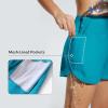 imageBALEAF Womens 4quot High Waisted Swim Shorts Quick Dry Board Shorts UPF50 Swimsuit with Liner and PocketsBlue