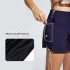 imageBALEAF Womens 4quot High Waisted Swim Shorts Quick Dry Board Shorts UPF50 Swimsuit with Liner and PocketsNavy