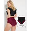 imageBALEAF Womens Modest Bikini Bottom High Waisted Swim Bottoms Full Coverage Bathing Suit BottomWine Red