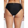 imageBALEAF Womens V Cut Cheeky Bikini Bottoms High Cut Ruched Twist Front Swim Bathing Suit BottomBlack