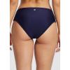 imageBALEAF Womens V Cut Cheeky Bikini Bottoms High Cut Ruched Twist Front Swim Bathing Suit BottomNavy