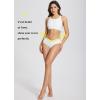 imageBALEAF Womens V Cut Cheeky Bikini Bottoms High Cut Ruched Twist Front Swim Bathing Suit BottomWhite